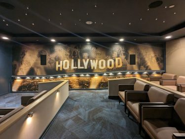 Theater with custom wall graphics