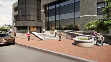 Exterior with new ramp